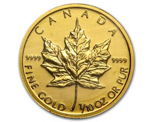 1/10 oz Random Year Canadian Maple Leaf Gold Coin